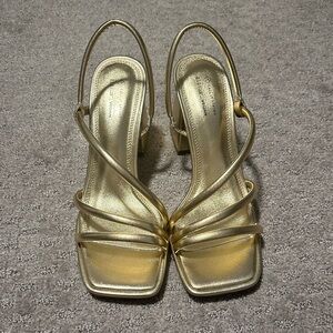 Gold Strappy Heels